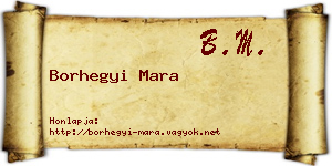 Borhegyi Mara névjegykártya